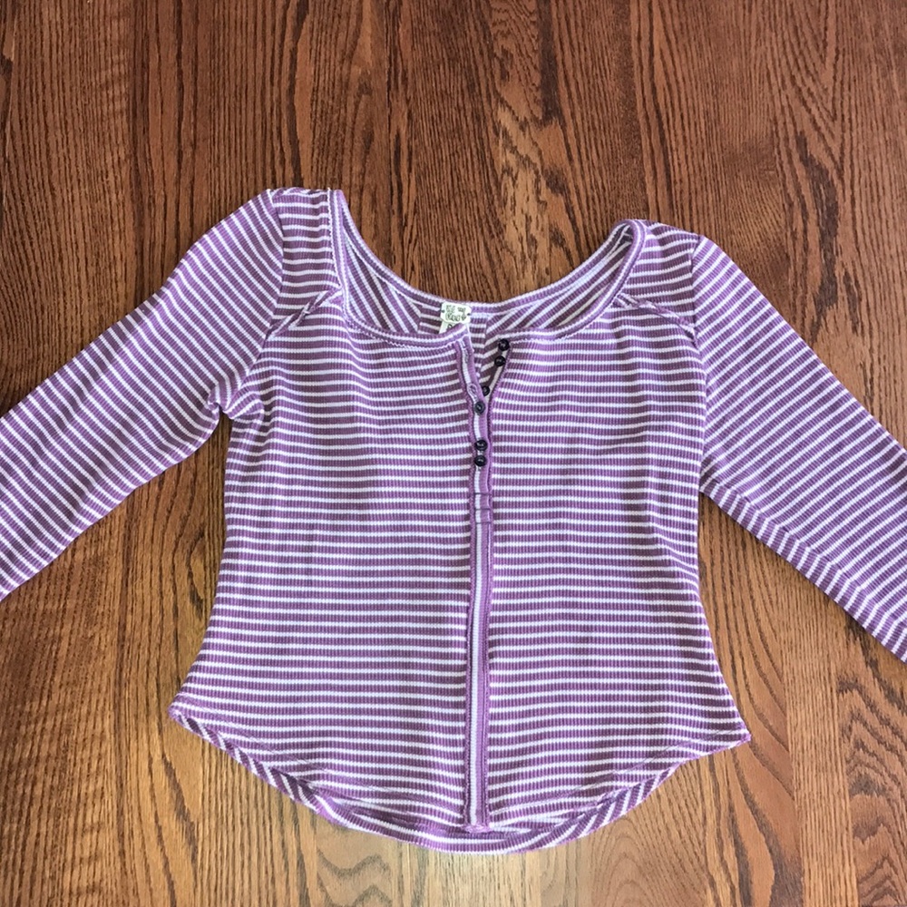 Free people slight crop; half button up